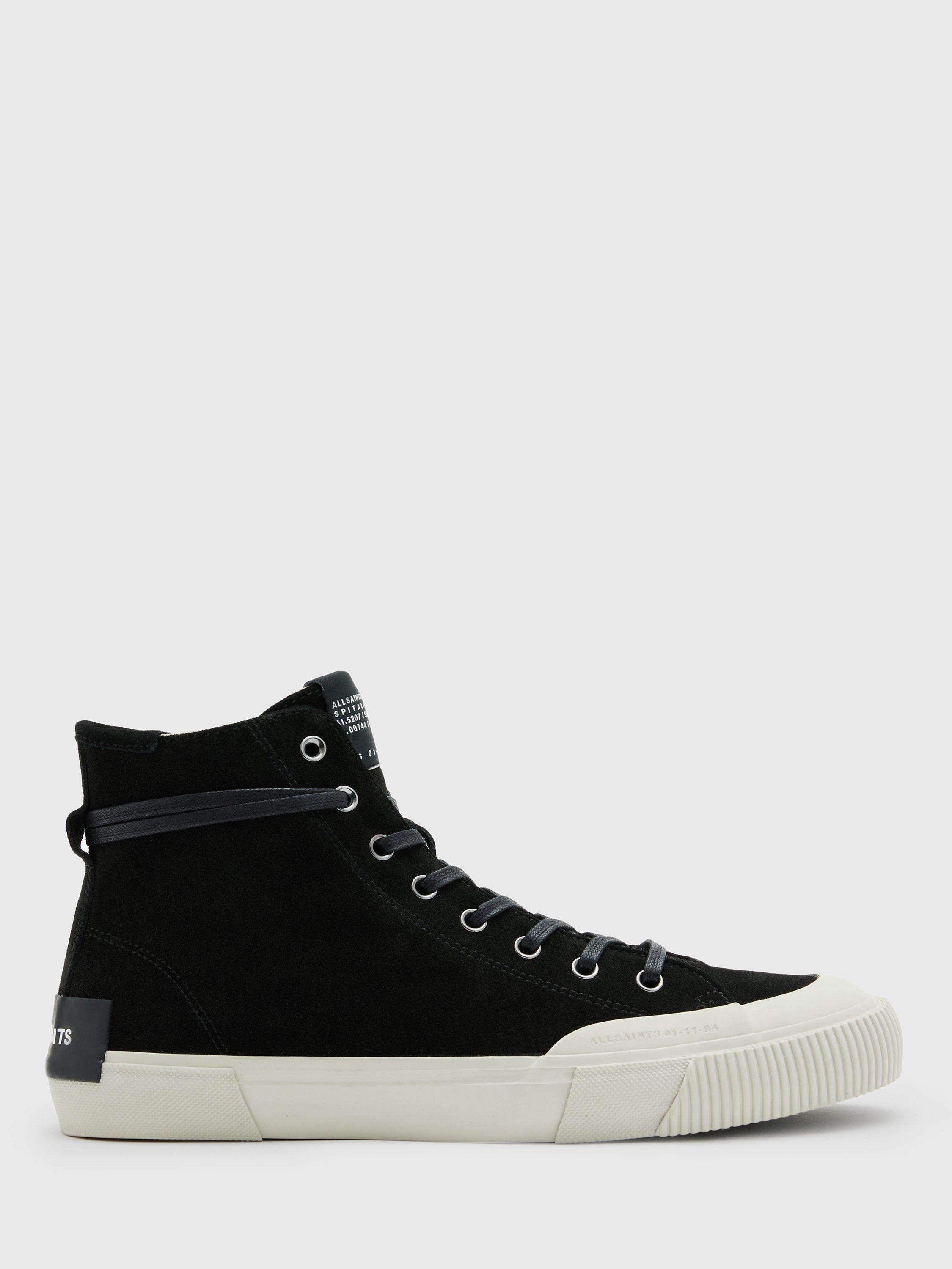 AllSaints Dumont High Top Cow Suede Trainers, Black