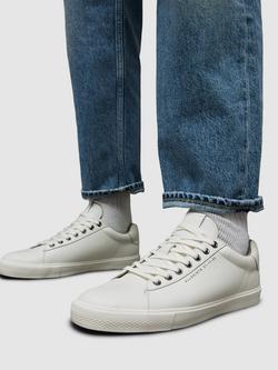 AllSaints Brody Leather Low Top Trainers - view 2, White