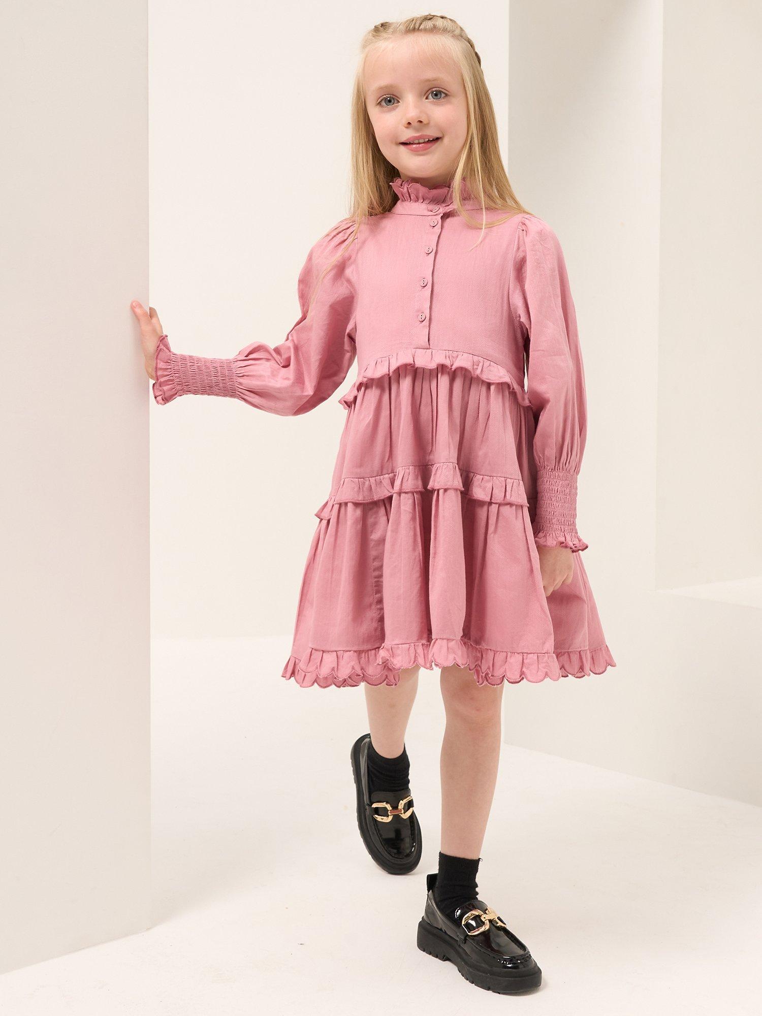 Angel & Rocket Kids'  Cordelia Vintage Frill Dress, Pink