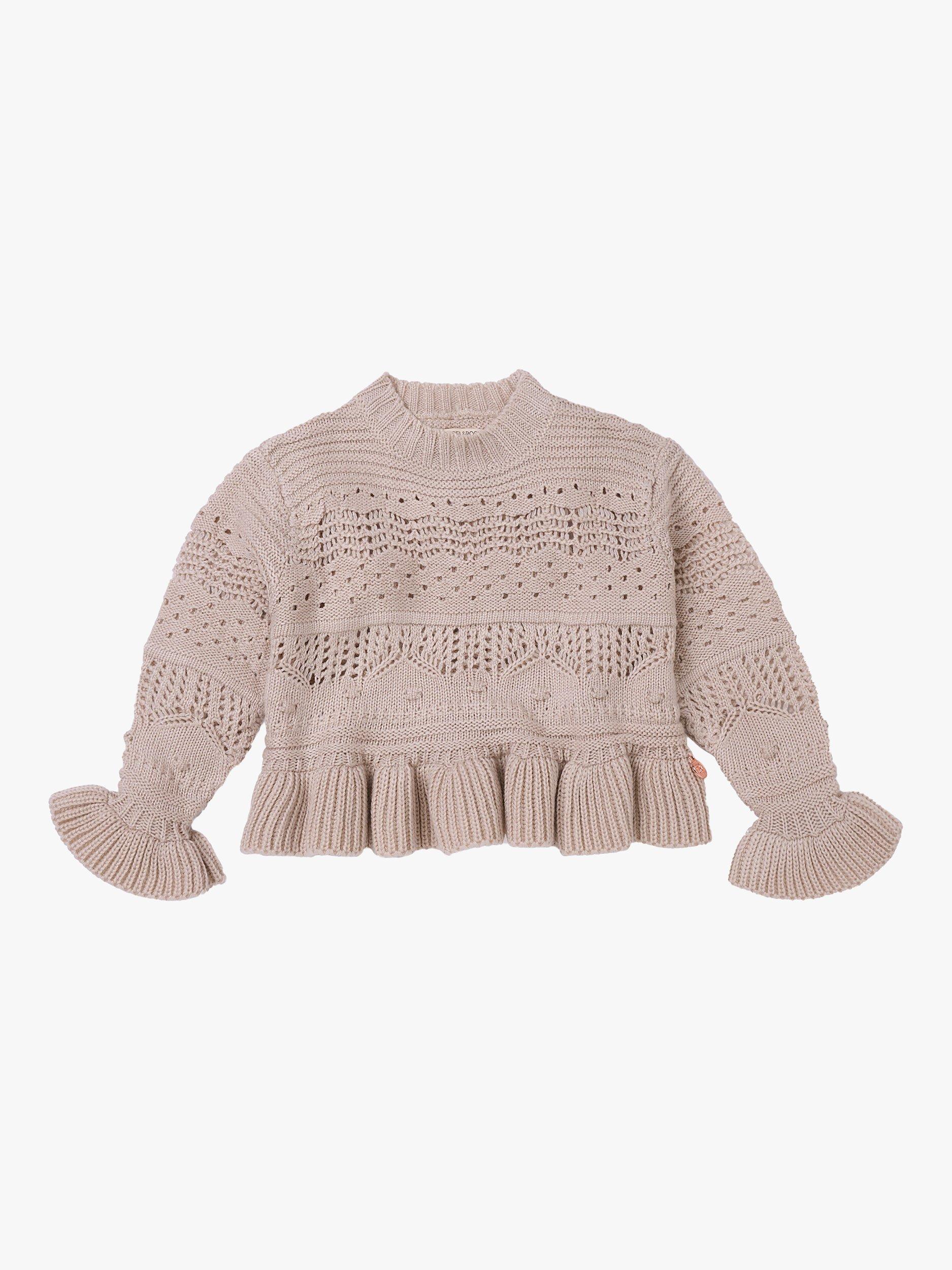 Angel & Rocket Kids' Knit Frill Jumper, Cream
