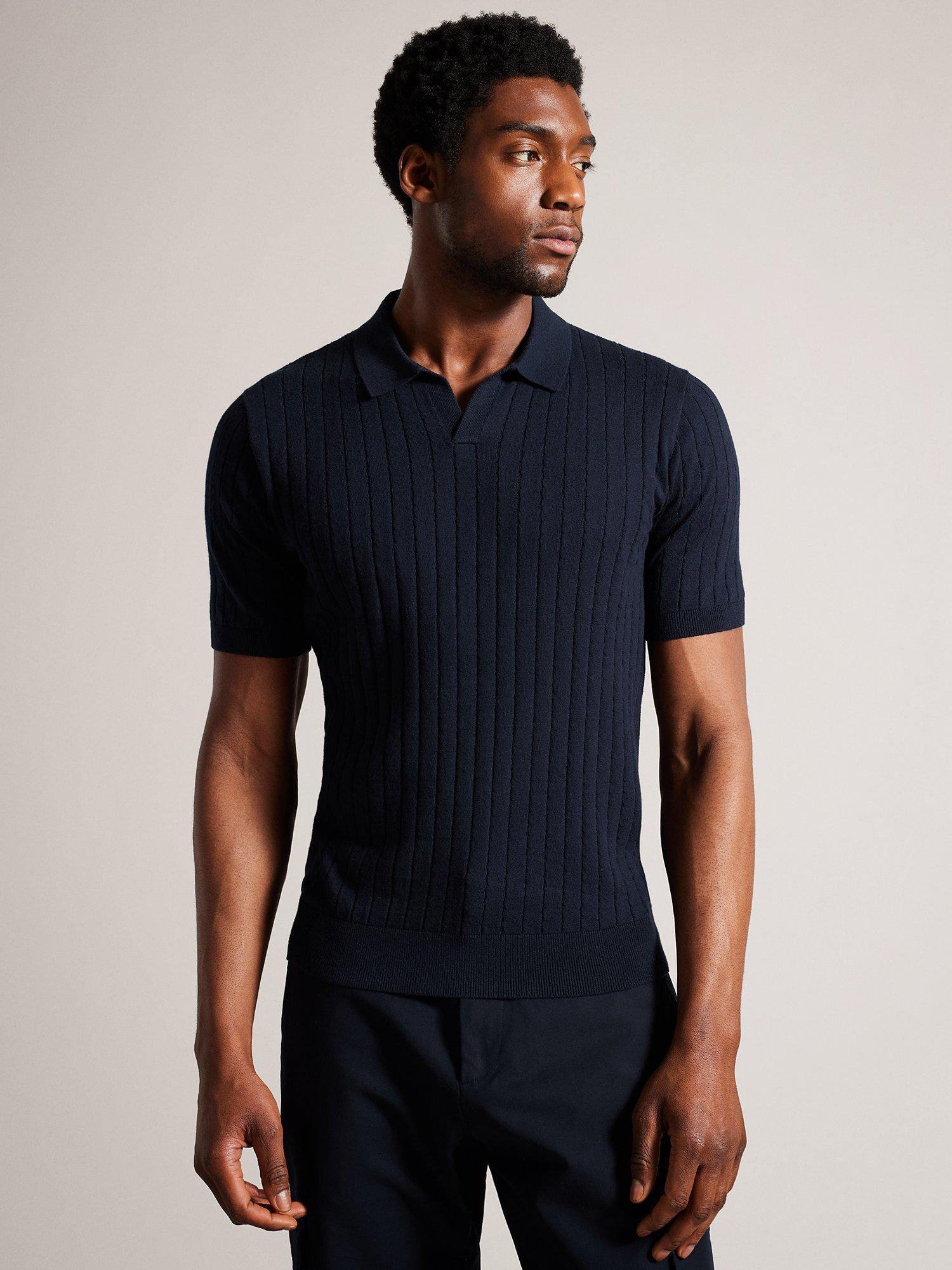 Ted Baker Botany Ribbed Silk Blend Polo Shirt