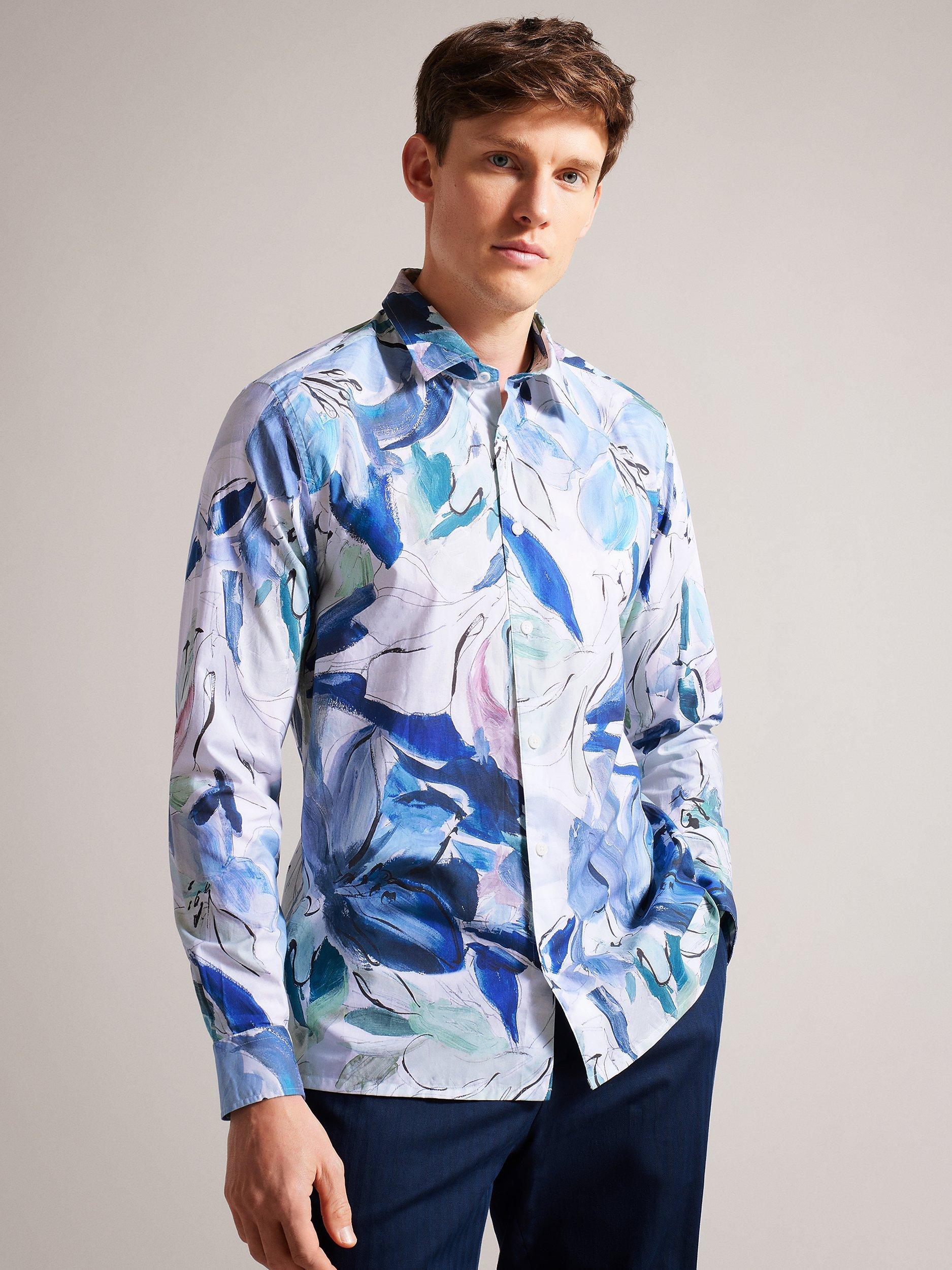 Ted Baker Clunie Floral Print Cotton Shirt, Multi