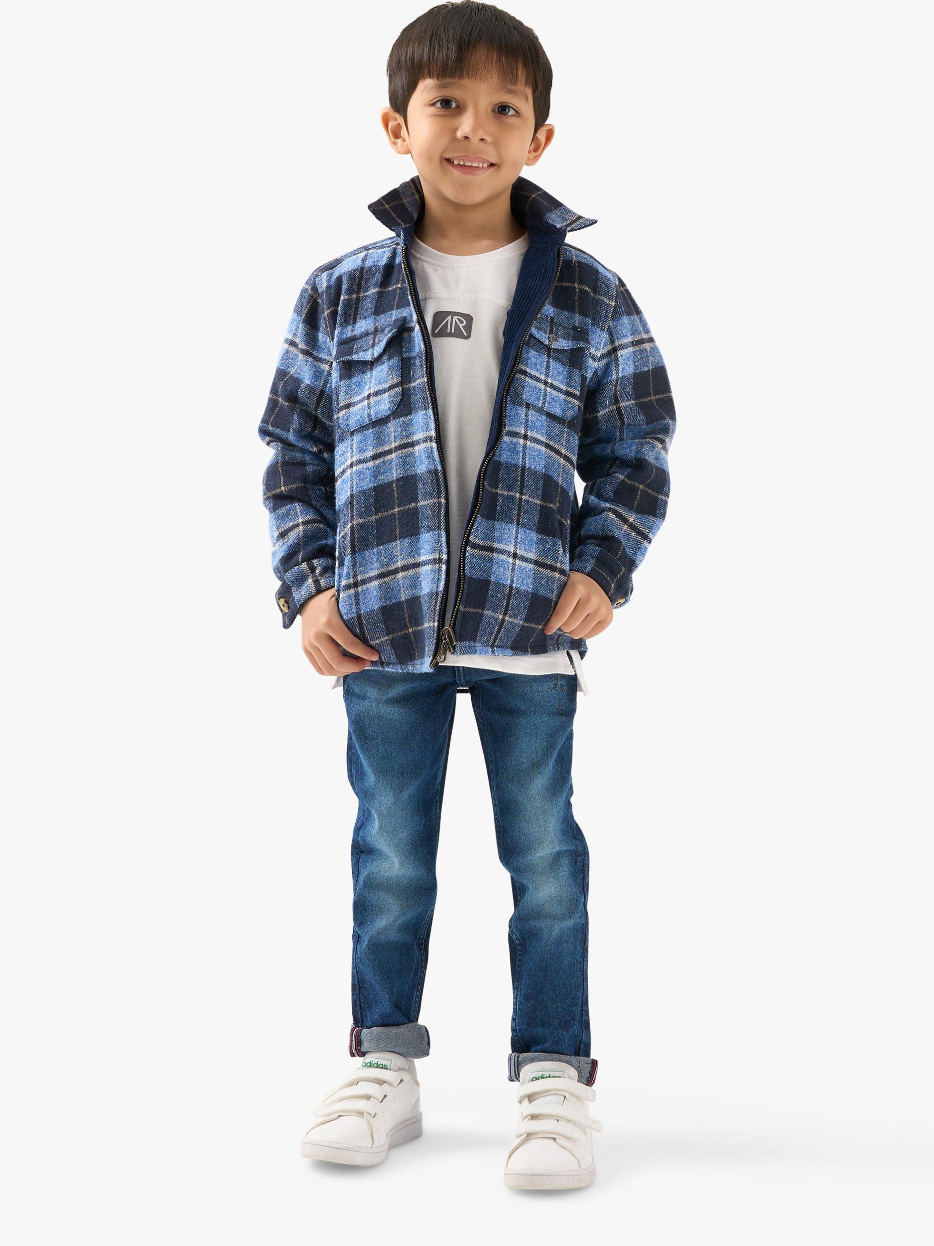 Product image 1 of 7, which shows Angel & Rocket Kids' Reversible Double Pocket Shirt, Blue, 12 years