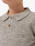 Angel & Rocket Kids' Knitted Polo Jumper, Grey, Grey