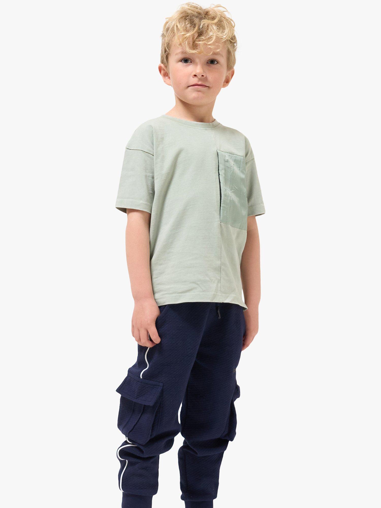 Product image 1 of 4, which shows Angel & Rocket Kids' Pocket T-Shirt, Green, 10 years