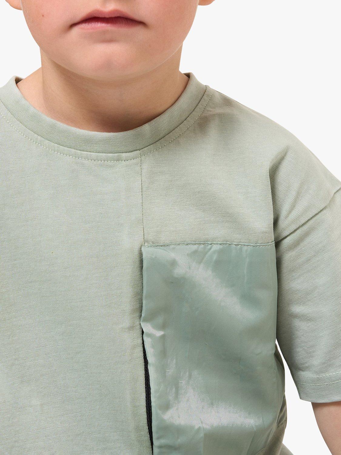 Product image 2 of 4, which shows Angel & Rocket Kids' Pocket T-Shirt, Green, 10 years