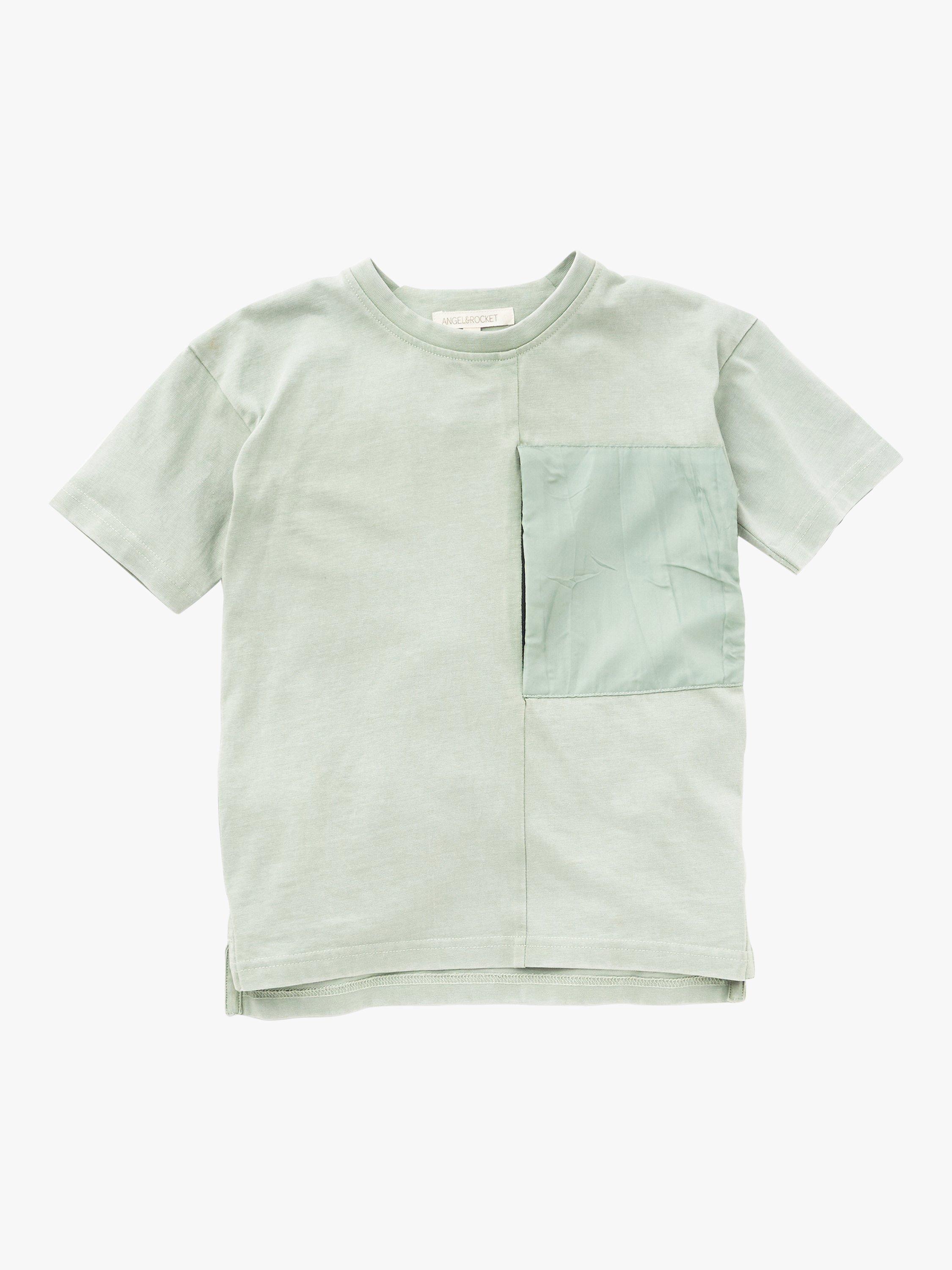 Product image 3 of 4, which shows Angel & Rocket Kids' Pocket T-Shirt, Green, 10 years