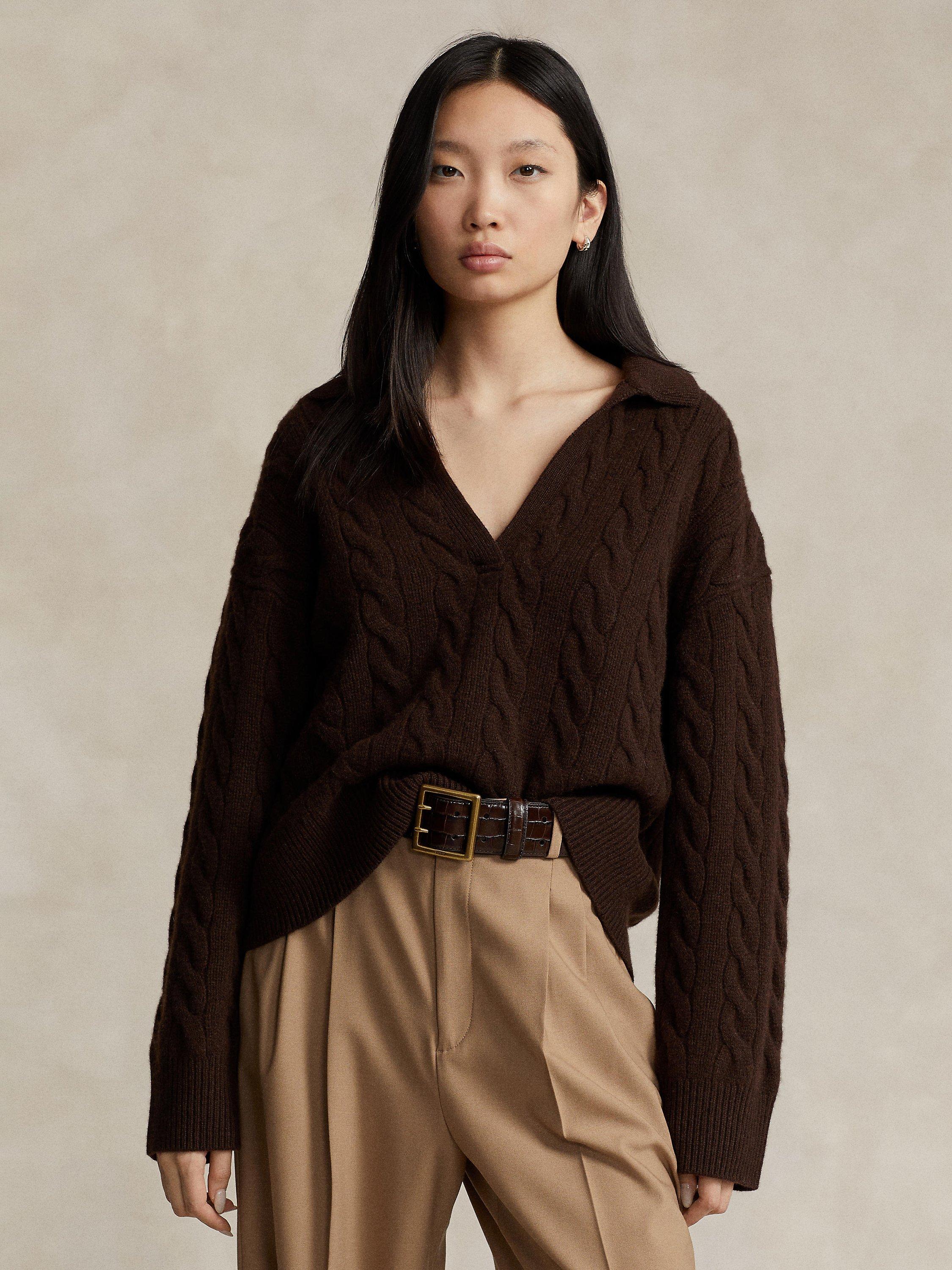 Polo Ralph Lauren Collared Wool Cashmere Blend Jumper, Cedar Heather £299.00