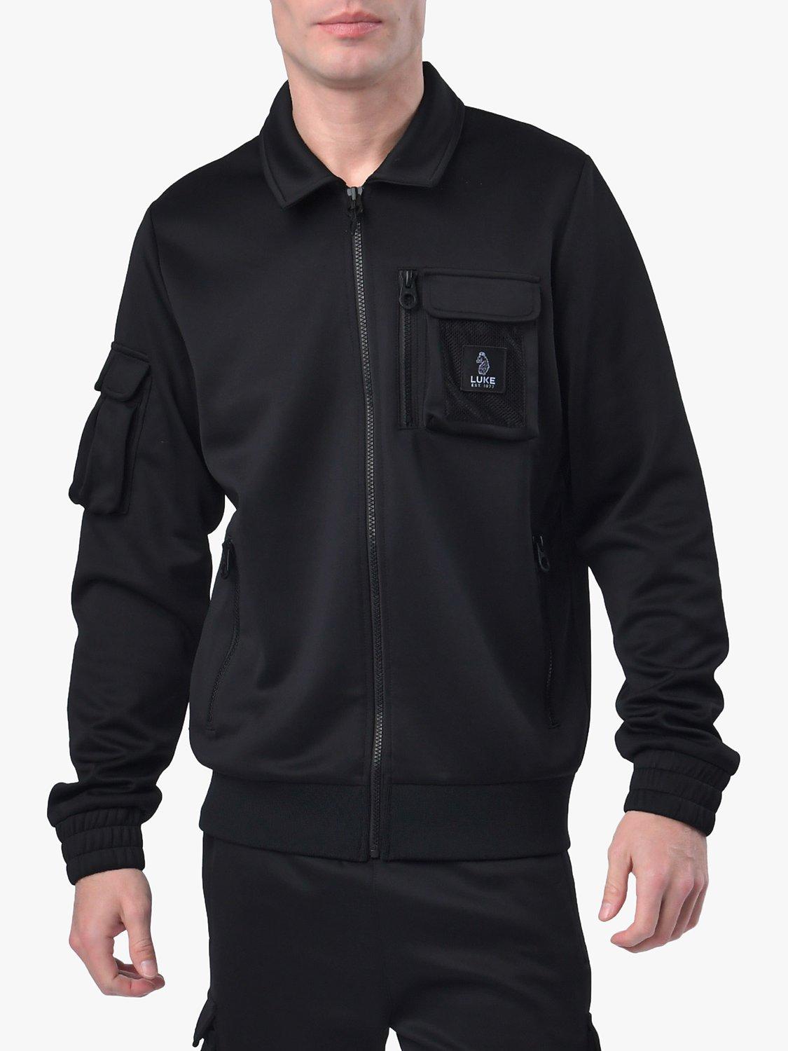 LUKE 1977 Garrow Technical Full Zip Sweathshirt, Jet Black