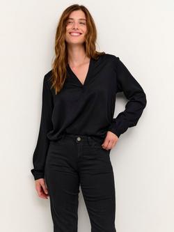 KAFFE Calinda Long Sleeve Blouse, Black, Black