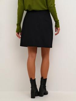 KAFFE Sakura High Waisted Mini Skirt, Black - view 2, Black Deep