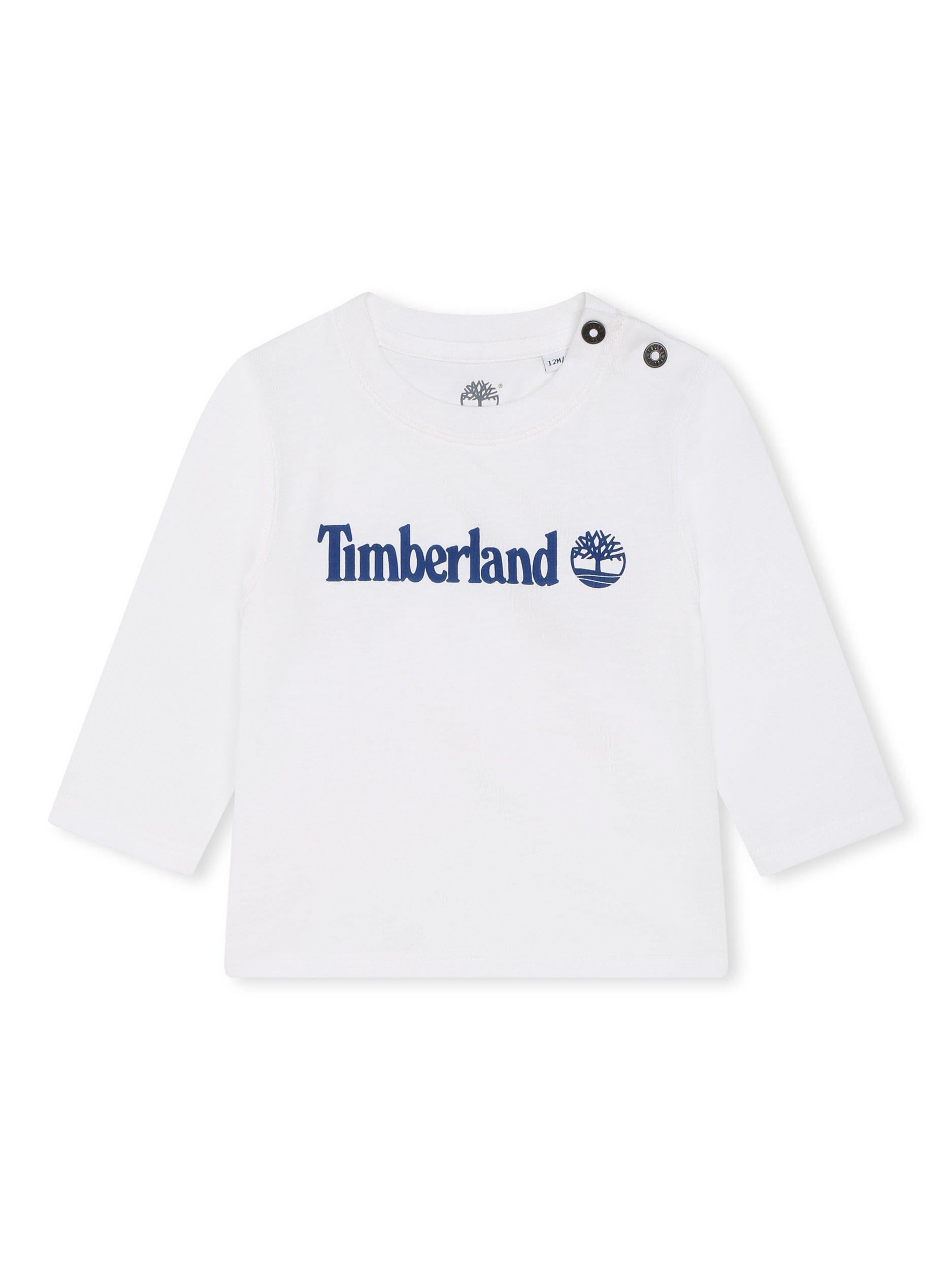 Timberland Baby Logo Organic Cotton T-Shirts, Pack of 2, White/Red