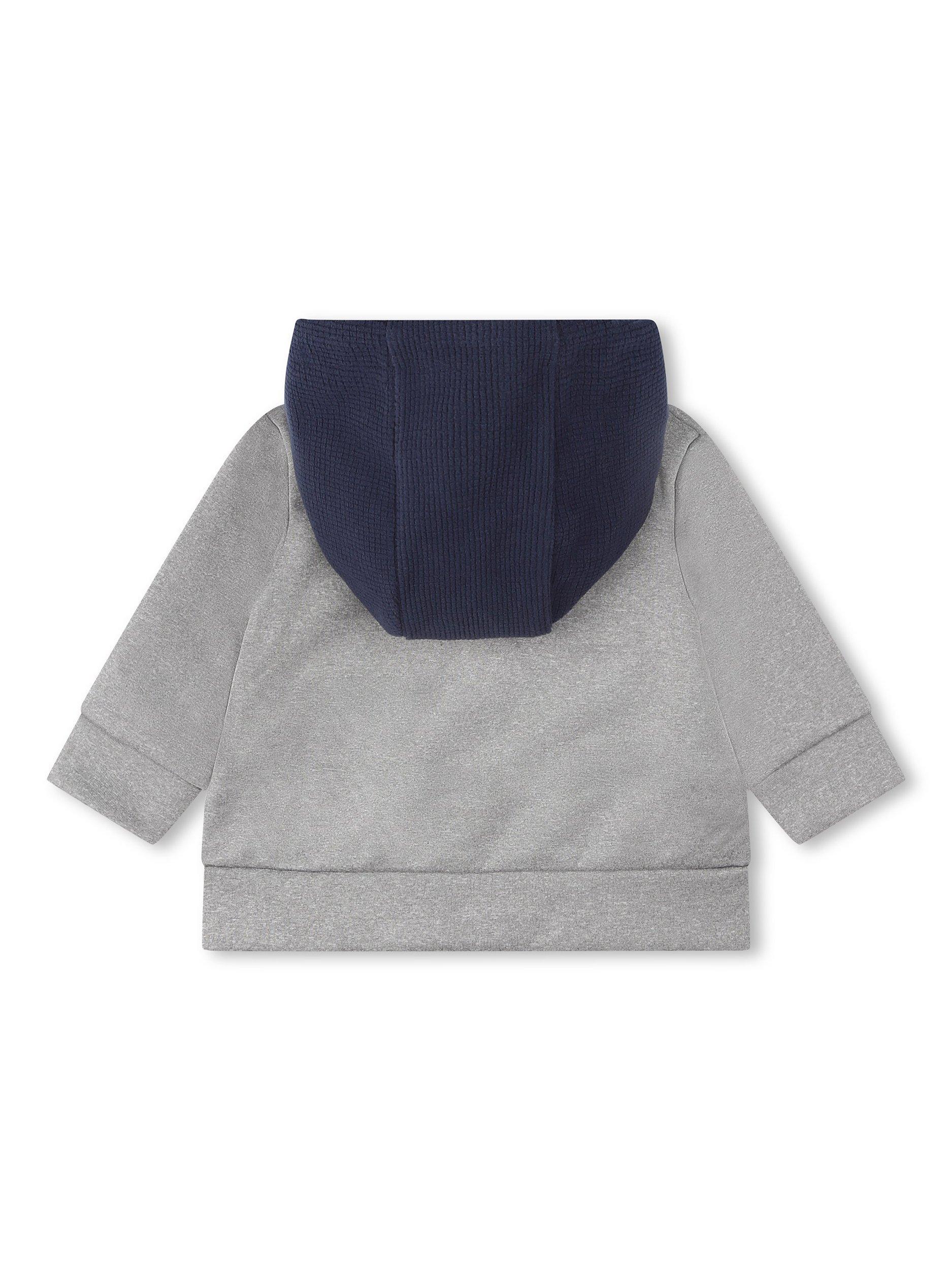Product image 2 of 2, which shows Timberland Baby Logo Contrast Hooded Sweatshirt, Light Grey, 9 months