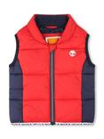 Timberland Baby Logo Puffer Gilet, Orange Coral