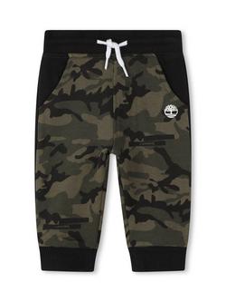 Timberland Baby Camo Fleece Tapered Jogging Bottoms, Green Khaki, Green Khaki