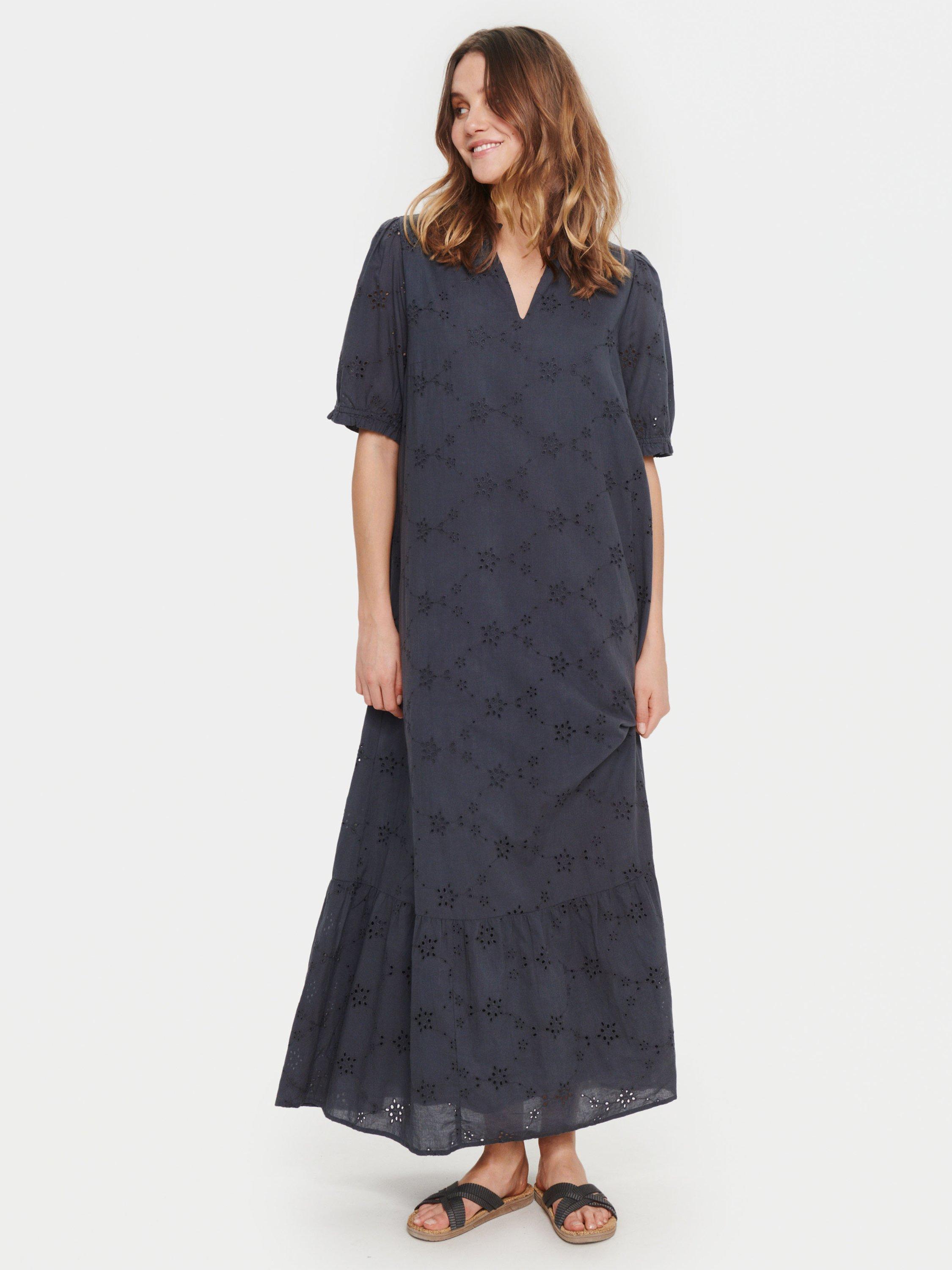 Saint Tropez Velor Broderie Anglaise Dress, Ombre Blue