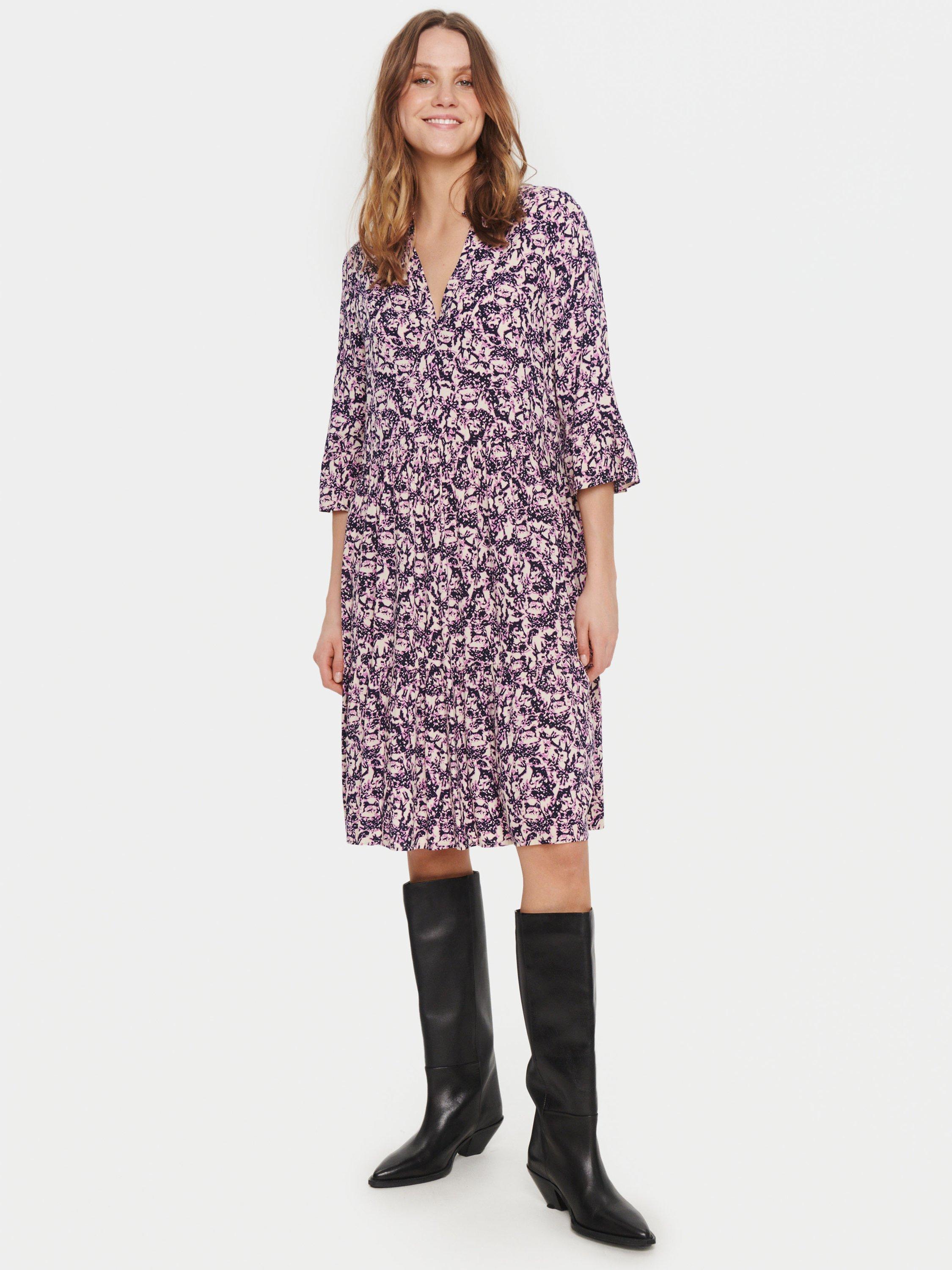 Saint Tropez Eda Knee Length Dress, Purple/Multi