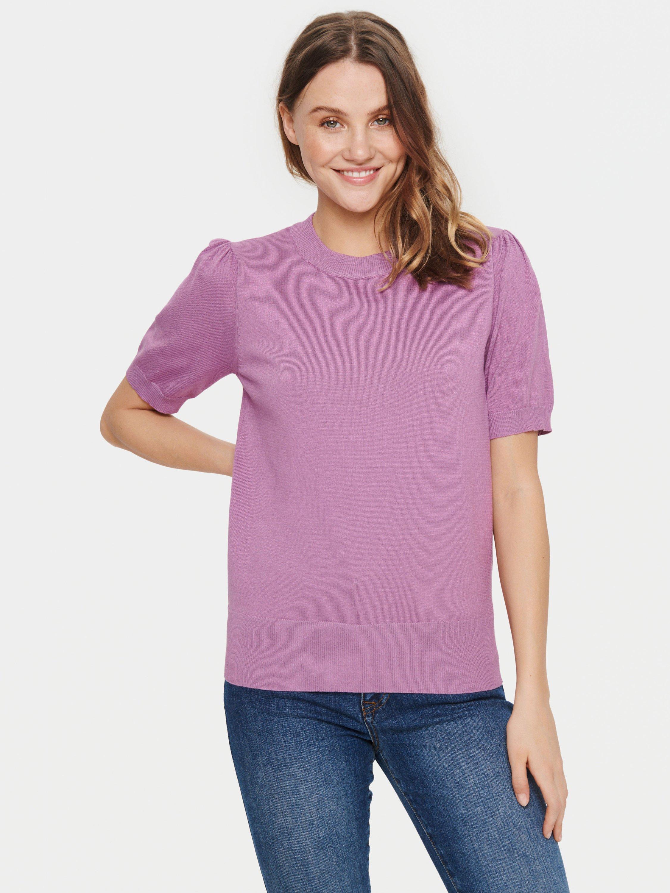 Product image 1 of 6, which shows Saint Tropez Mila Pullover T-Shirt, Lilac, XS