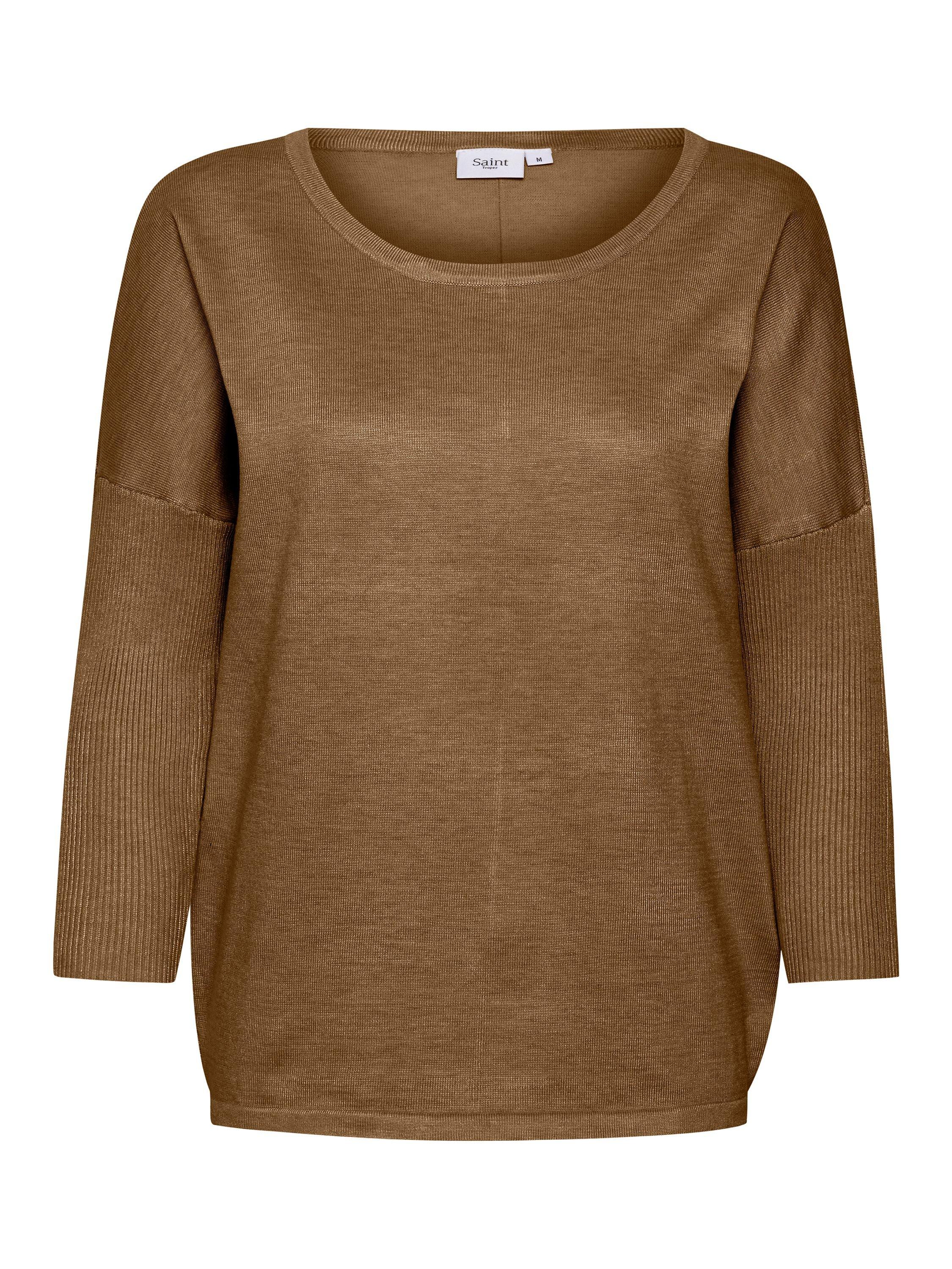 Saint Tropez Mila Dropped Shoulder Round Neck Jumper, Tiger's Eye Melange, XS