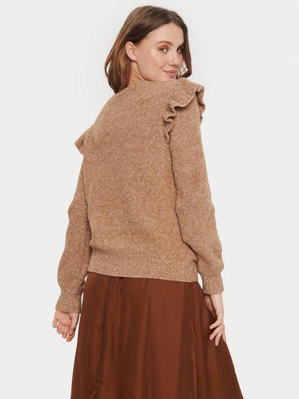 Saint Tropez Vela Textured Knit Jumper, Rubber Melange - view 2, Rubber Melange