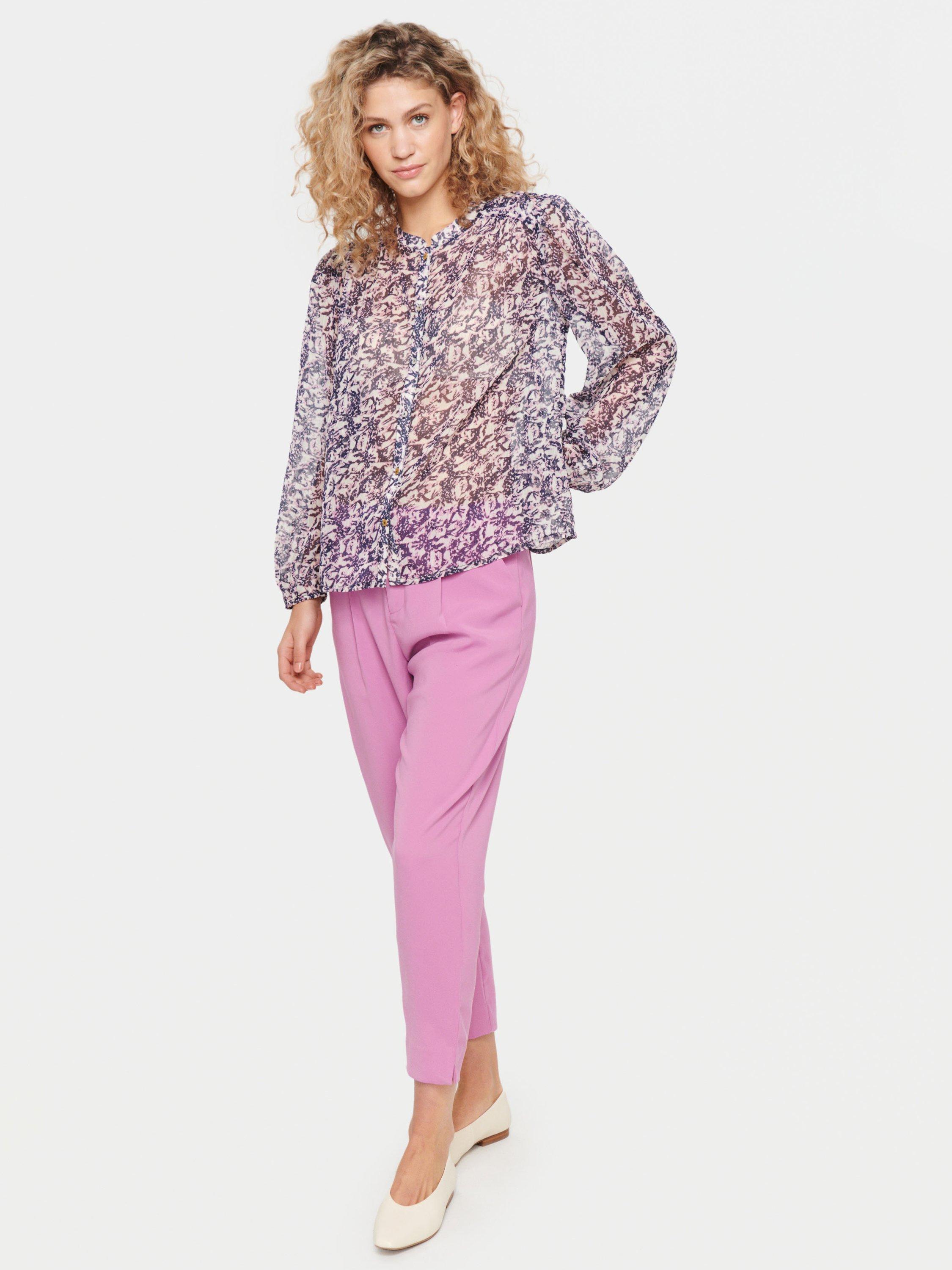 Saint Tropez Presley Long Sleeve Shirt, Purple/Multi