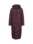 Saint Tropez Vivi Leopard Print Long Quilted Coat, Windsor Wine