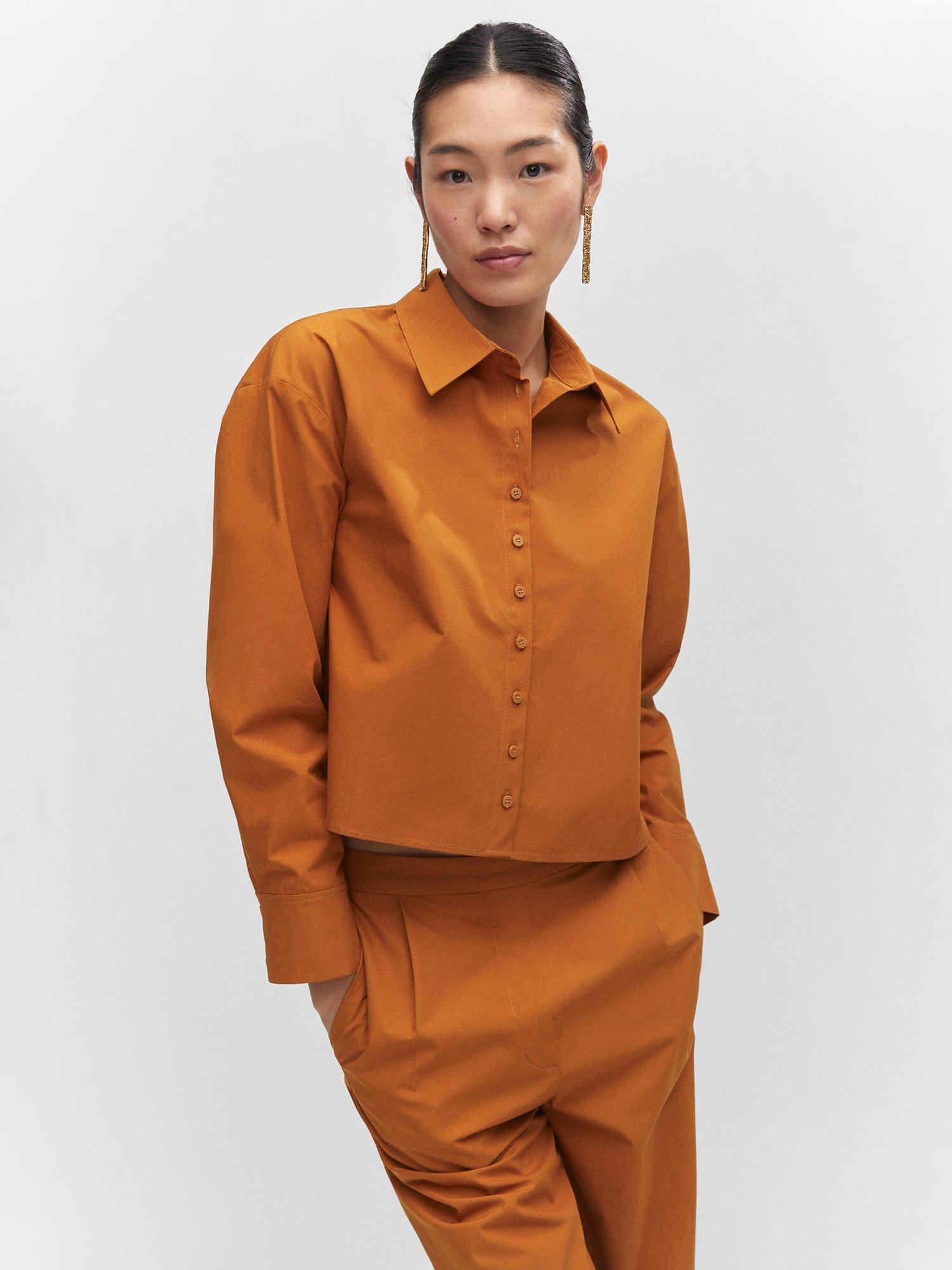 Mango Crop Shirt, Brown