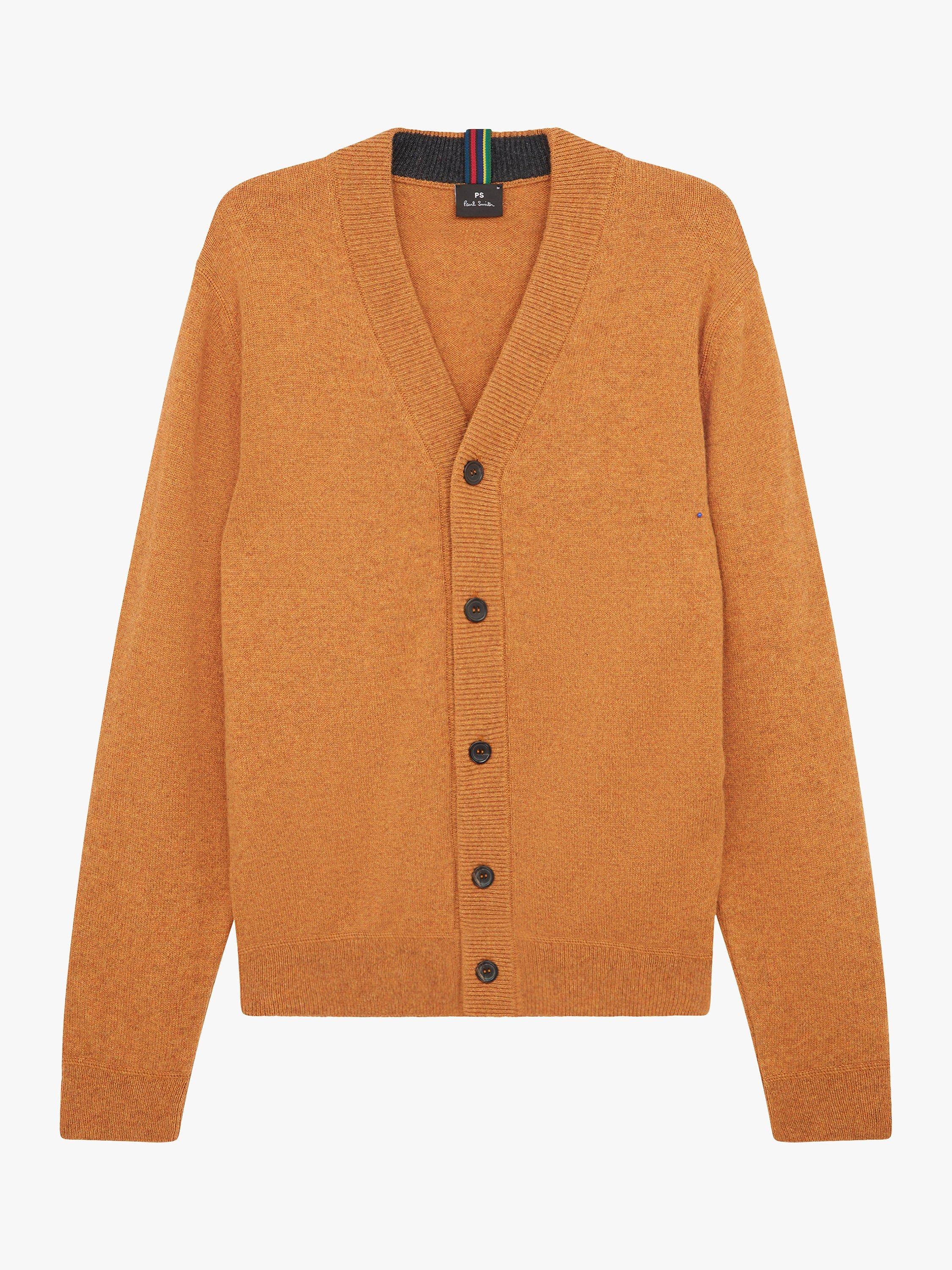 Paul Smith Merino Wool Long Sleeve Cardigan, Yellow, M