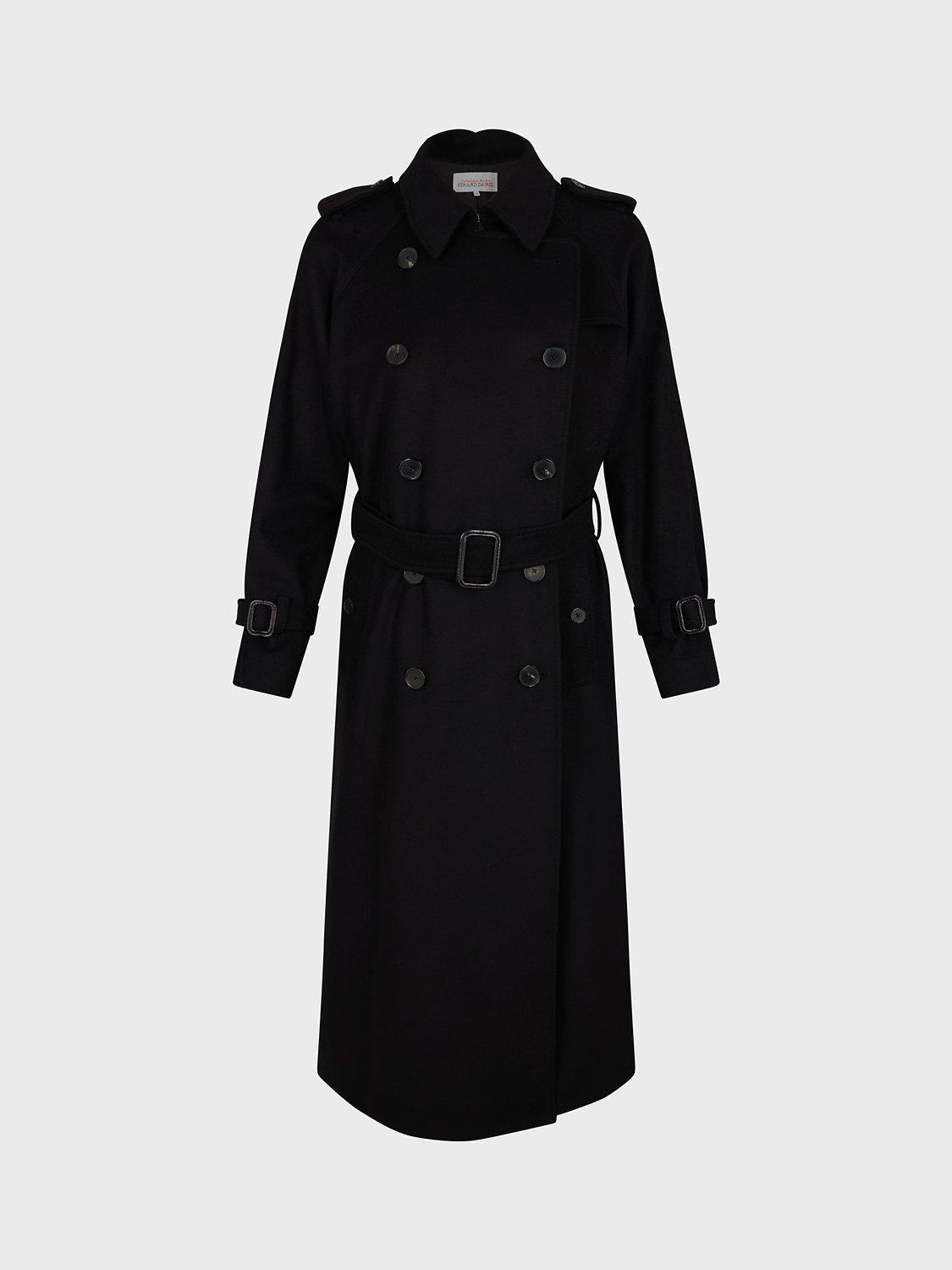 Gerard Darel Serge Plain Cashmere Blend Trench Coat, Black