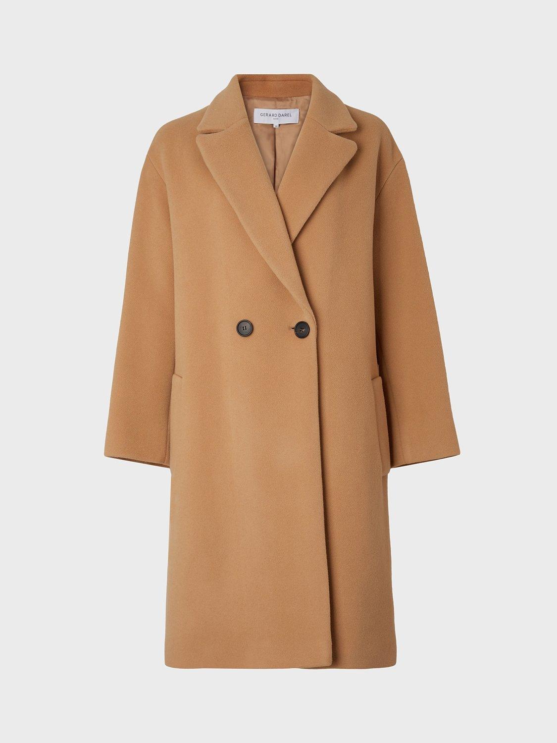 Gerard Darel Seylia Plain Double Breasted Coat Straw