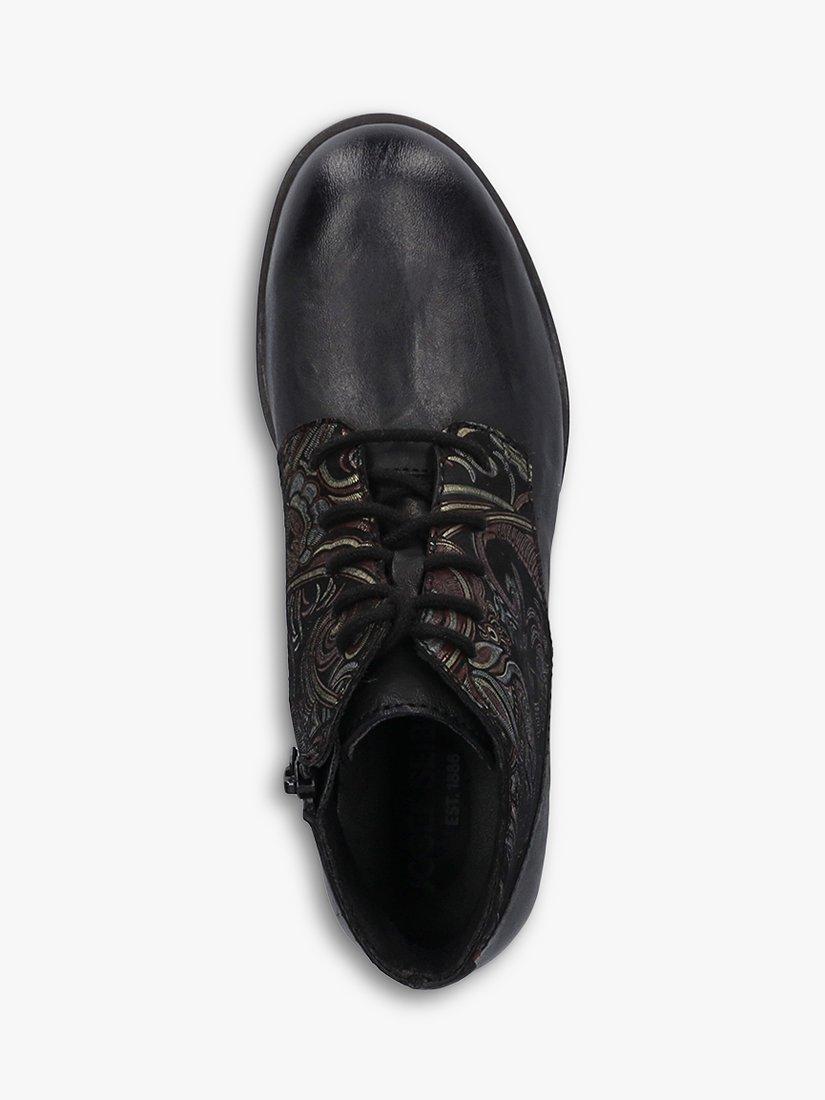 Product image 4 of 5, which shows Josef Seibel Sanja 10 Paisley Leather Lace Up Ankle Boots, Black/Multi, 4