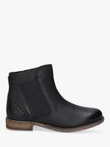 Gabor Boat Wide Fit Leather Ankle Boots Black