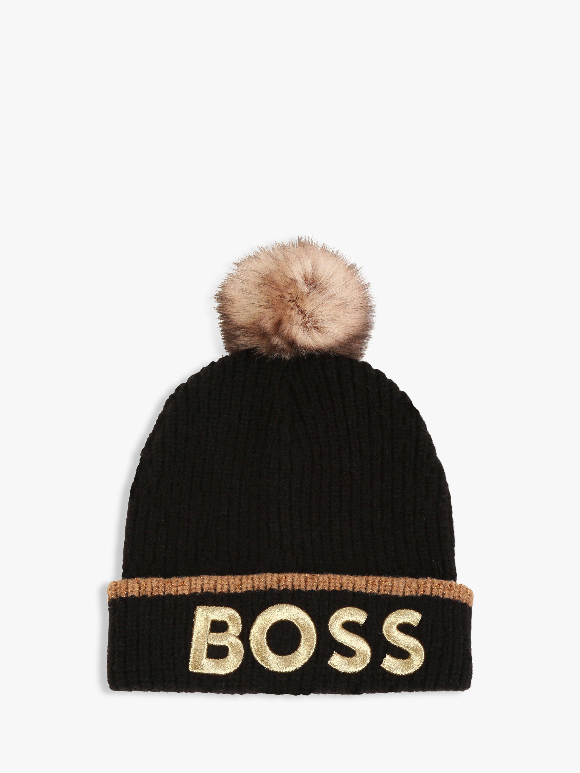 BOSS Kids Pull On Bobble Hat Black Multi