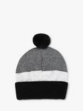 BOSS Kids' Pull On Logo Colour Block Bobble Hat, Black/Multi