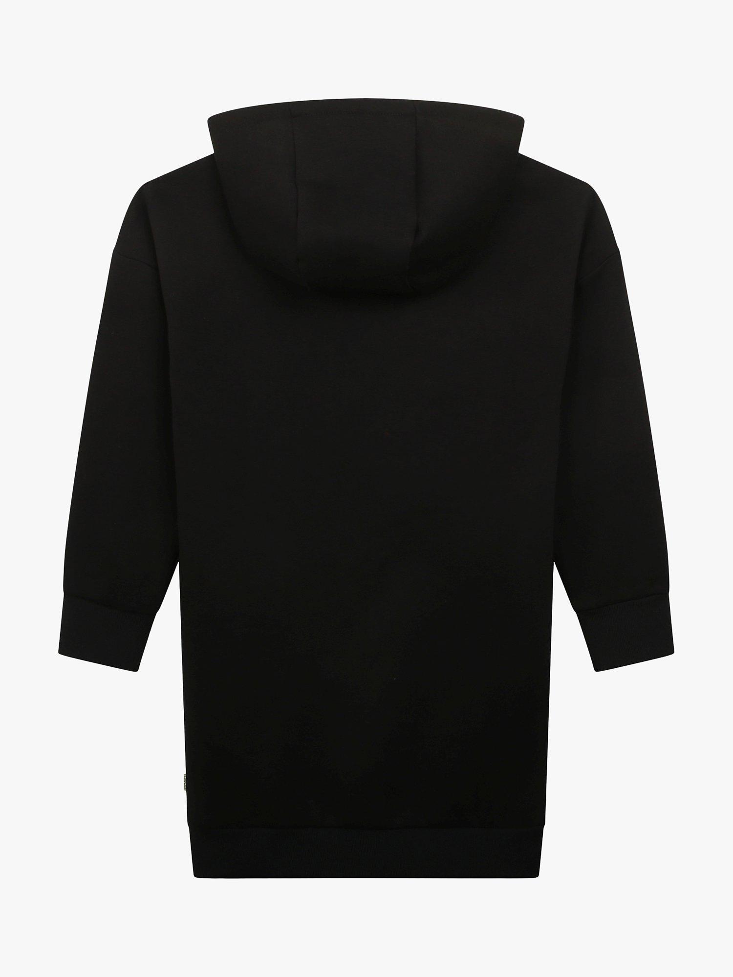 Product image 2 of 4, which shows BOSS Kids' Logo Hooded Dress, Black, 4 years