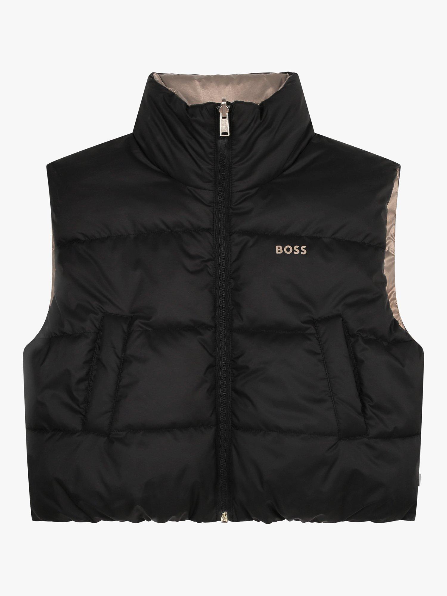 BOSS Kids Reversible Puffer Gilet Black Bronze