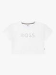 BOSS Kids' Fancy Logo Short Sleeve T-Shirt, White