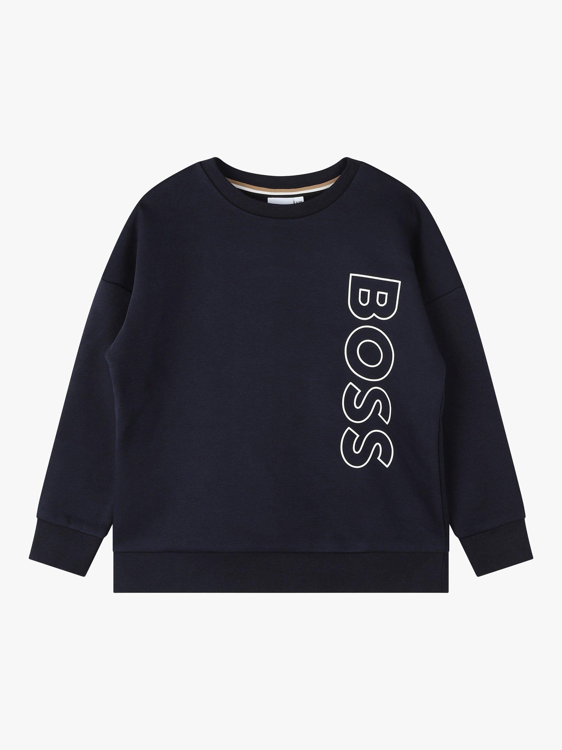 BOSS Kids' Bold Logo Sweatshirt, Navy