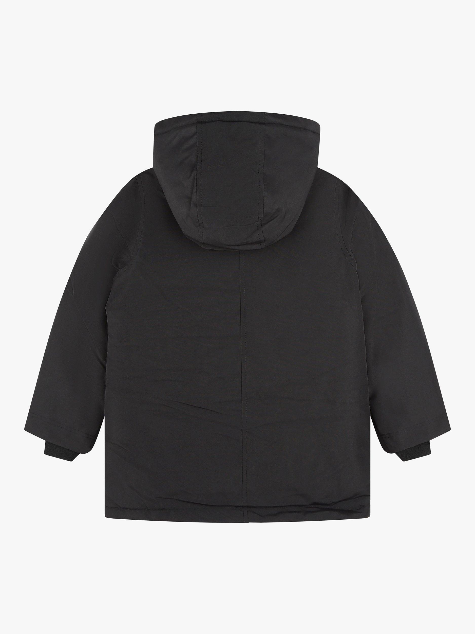 Product image 2 of 2, which shows BOSS Kids' Badge Logo Hooded Parka Coat, Black, 5 years