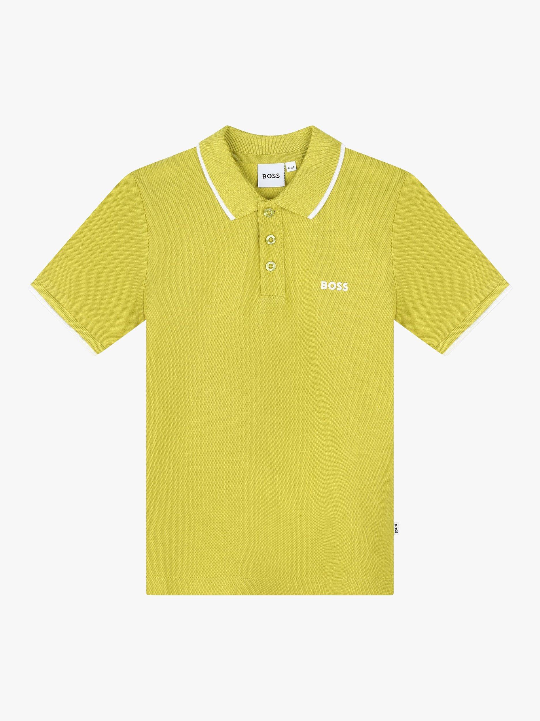 BOSS Kids' Short Sleeve Polo Shirt, Yellow
