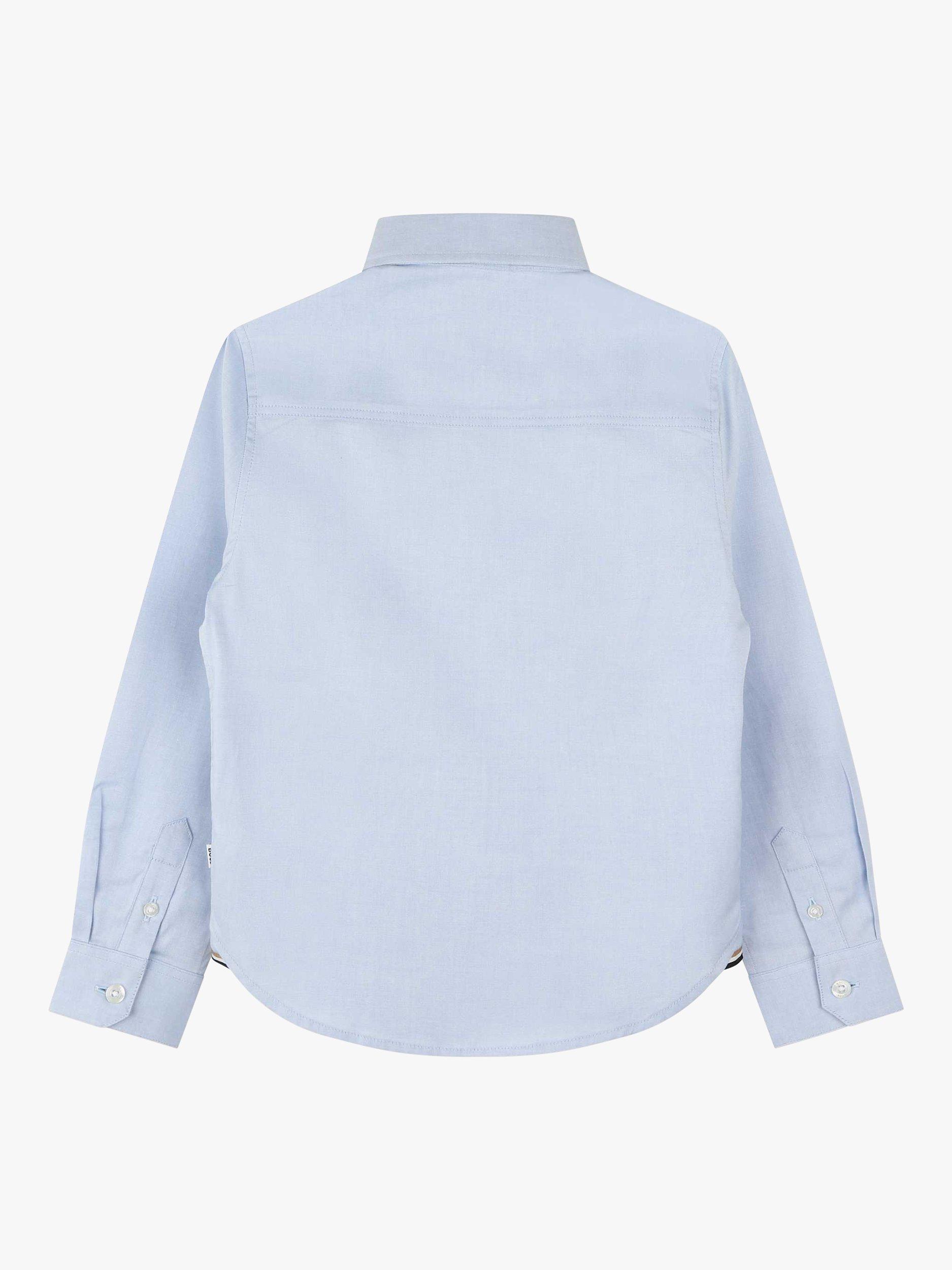 BOSS Kids' Oxford Long Sleeve Shirt, Light Blue, 6 years