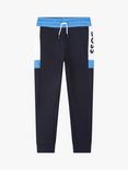 BOSS Kids' Logo Colour Block Joggers, Navy