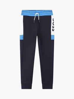BOSS Kids' Logo Colour Block Joggers, Navy, Navy