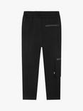 BOSS Kids' Logo Piqué Zip Detail Jogging Trousers, Black