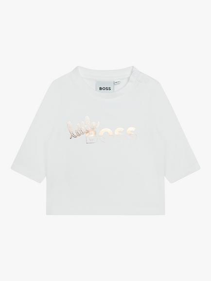 BOSS Baby Logo Long Sleeve T-Shirt, White, White