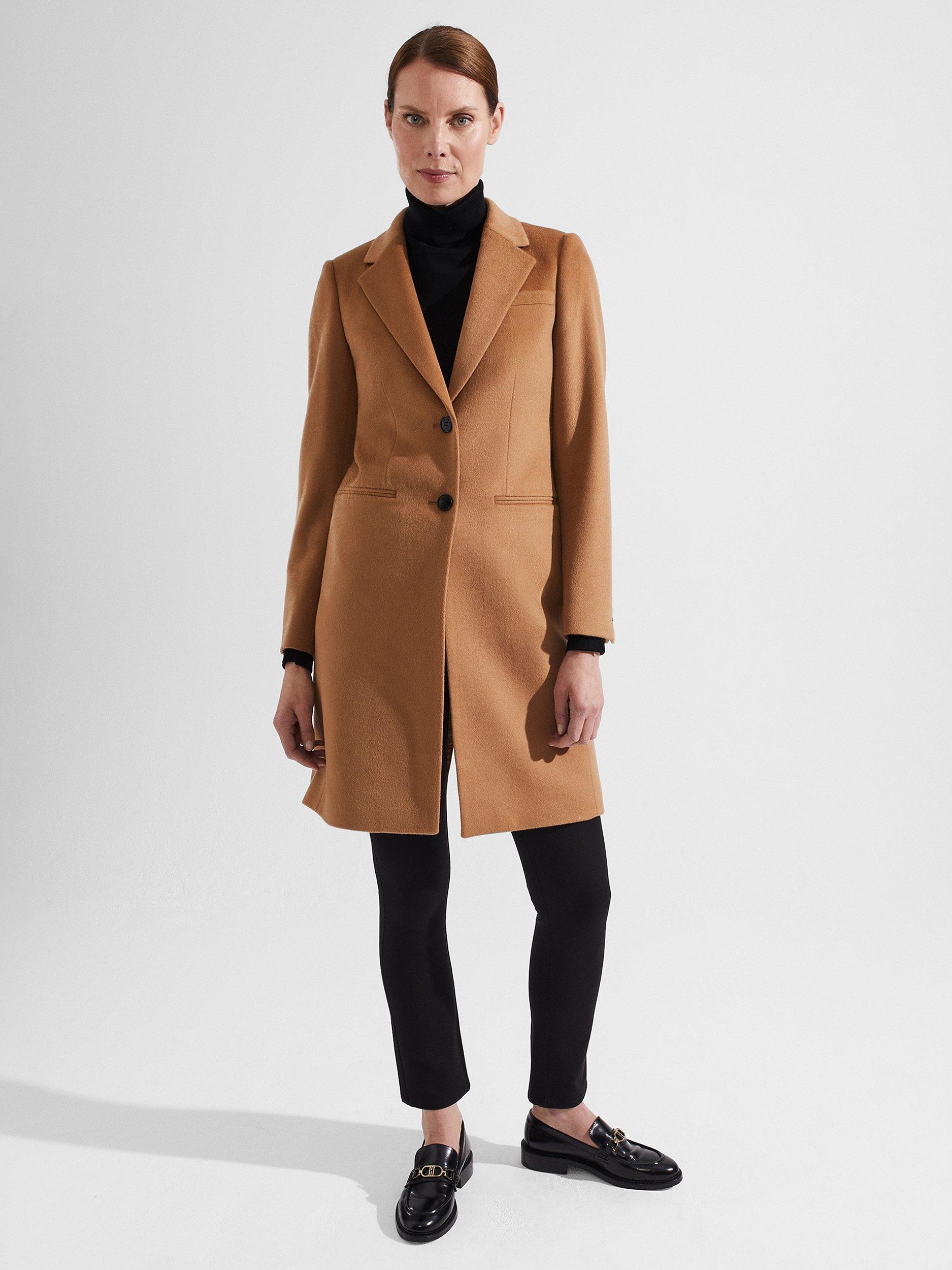 Hobbs Tilda Longline Wool Coat, Classic Camel, 6