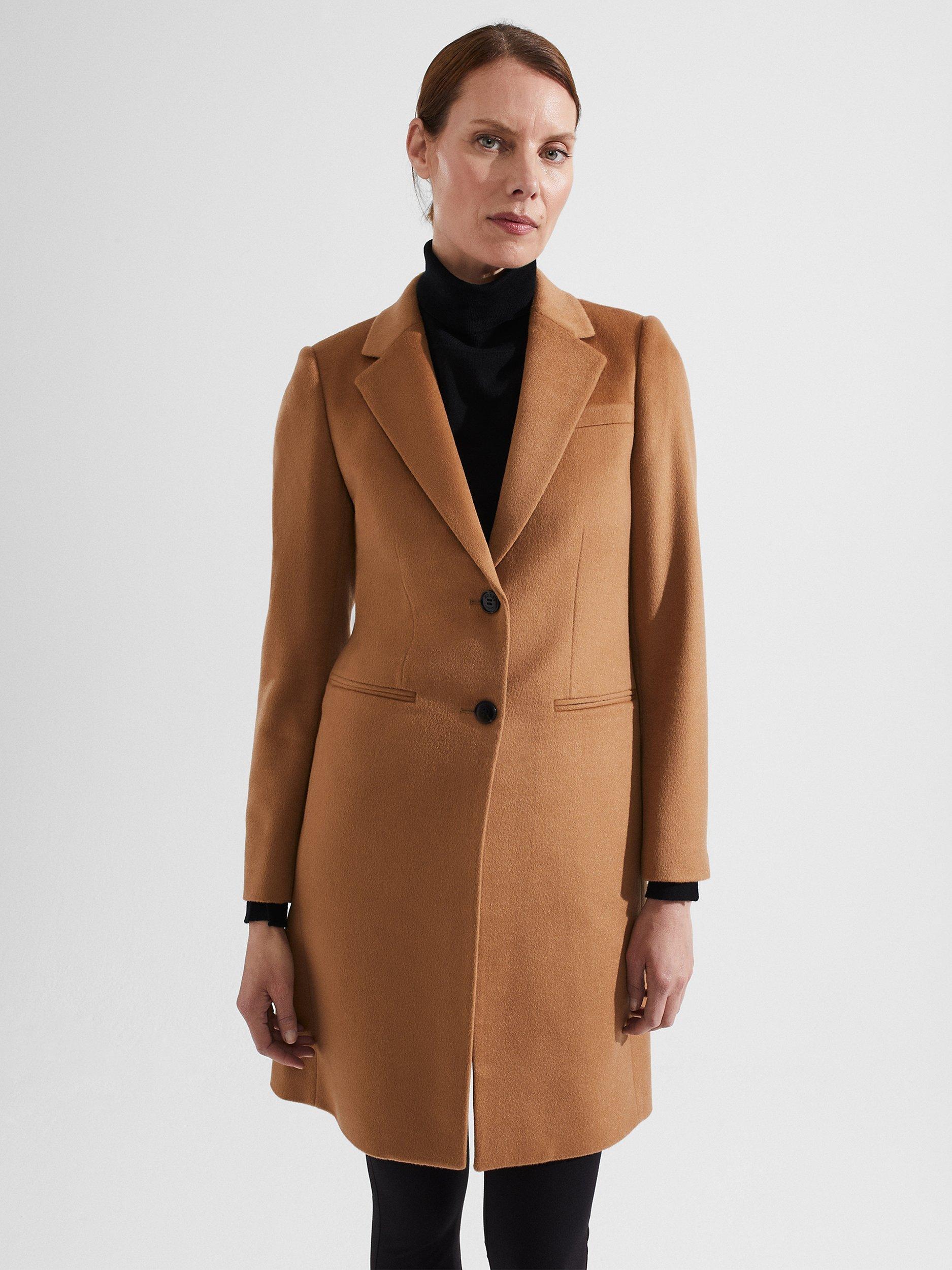 Hobbs Tilda Longline Wool Coat, Classic Camel, 6