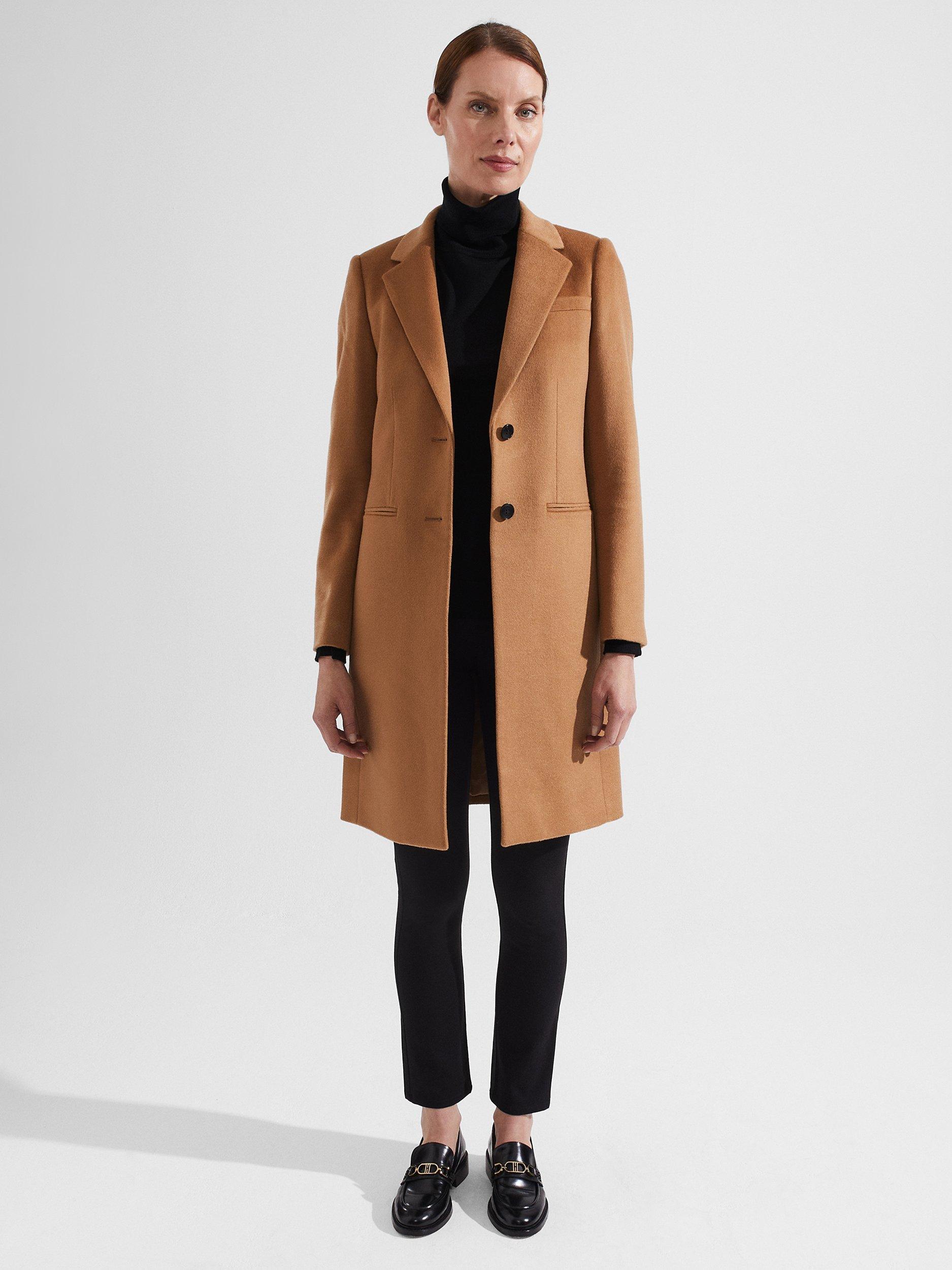 Hobbs Tilda Longline Wool Coat, Classic Camel, 6