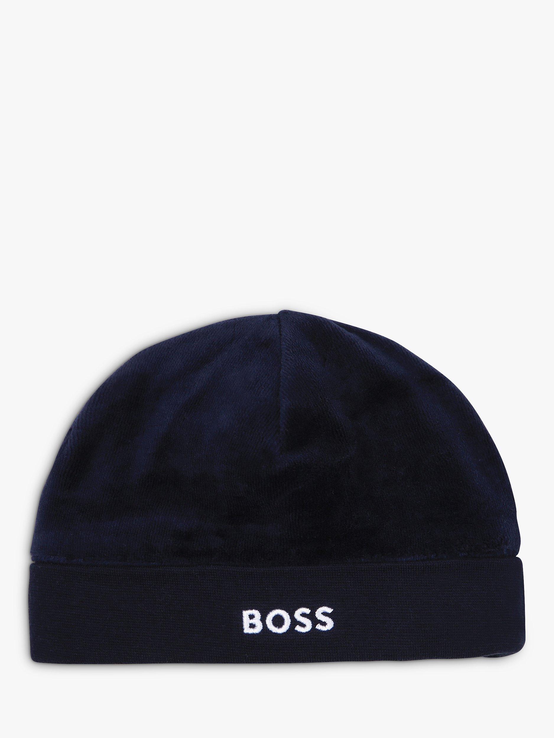 BOSS Baby Logo Velvet Pull On Hat, Navy