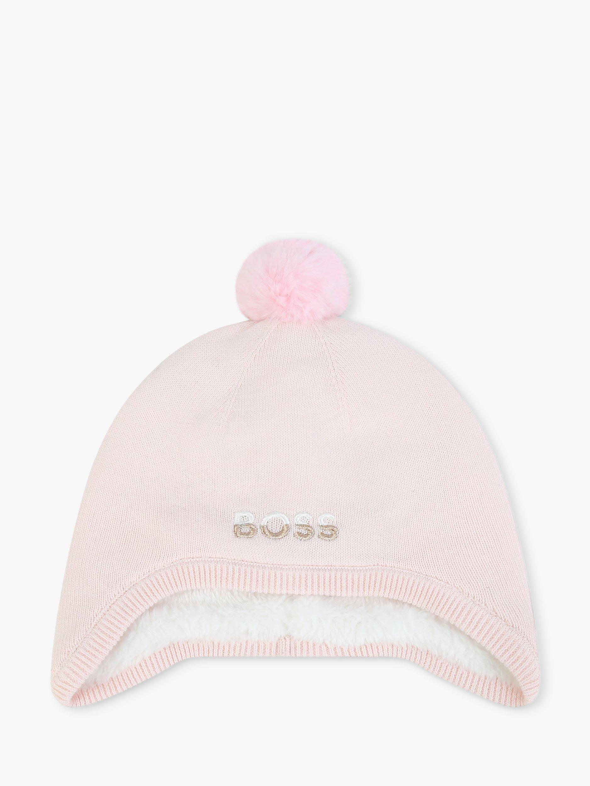 BOSS Baby Faux Lined Pom Pom Hat, Light Pink